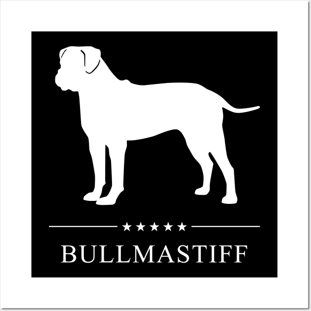 Bullmastiff Dog White Silhouette Wall Art by millersye